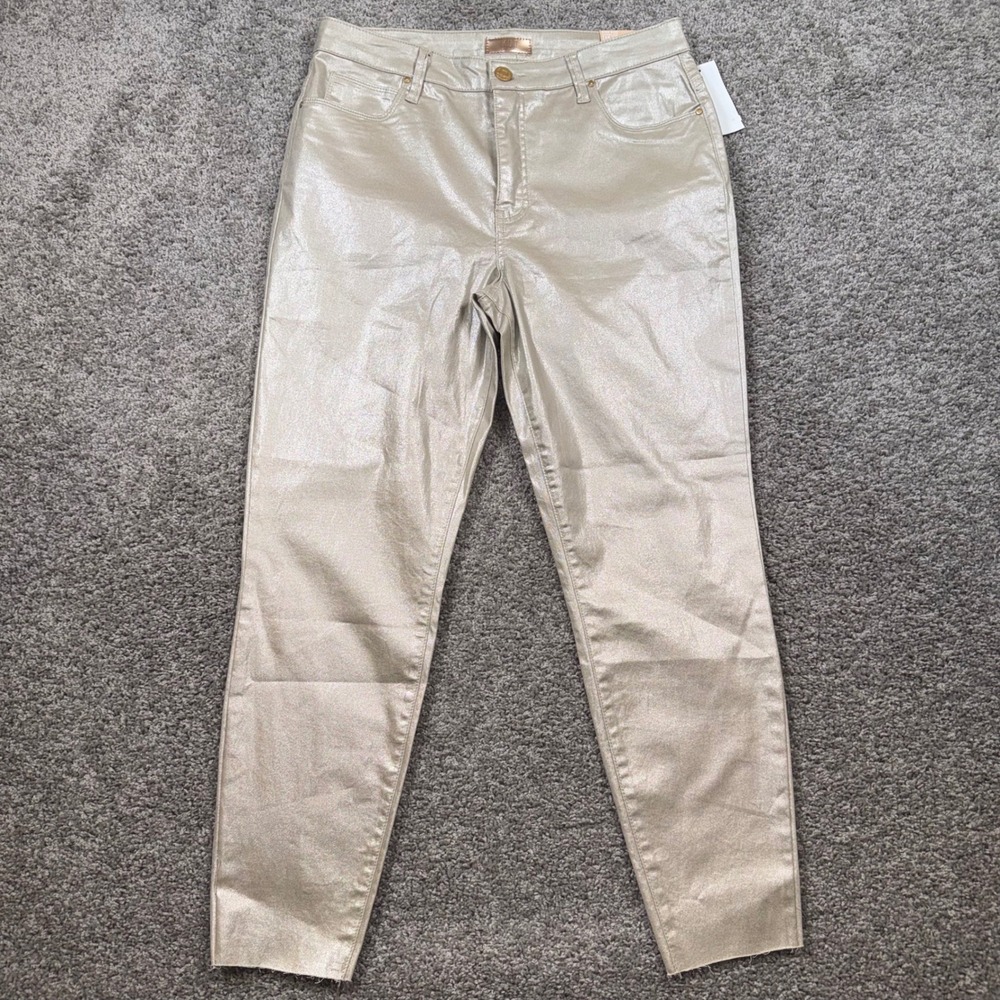 Kut from the Kloth Womens Charlize High Rise Cigarette Pants Rose Gold Sz 16 NEW